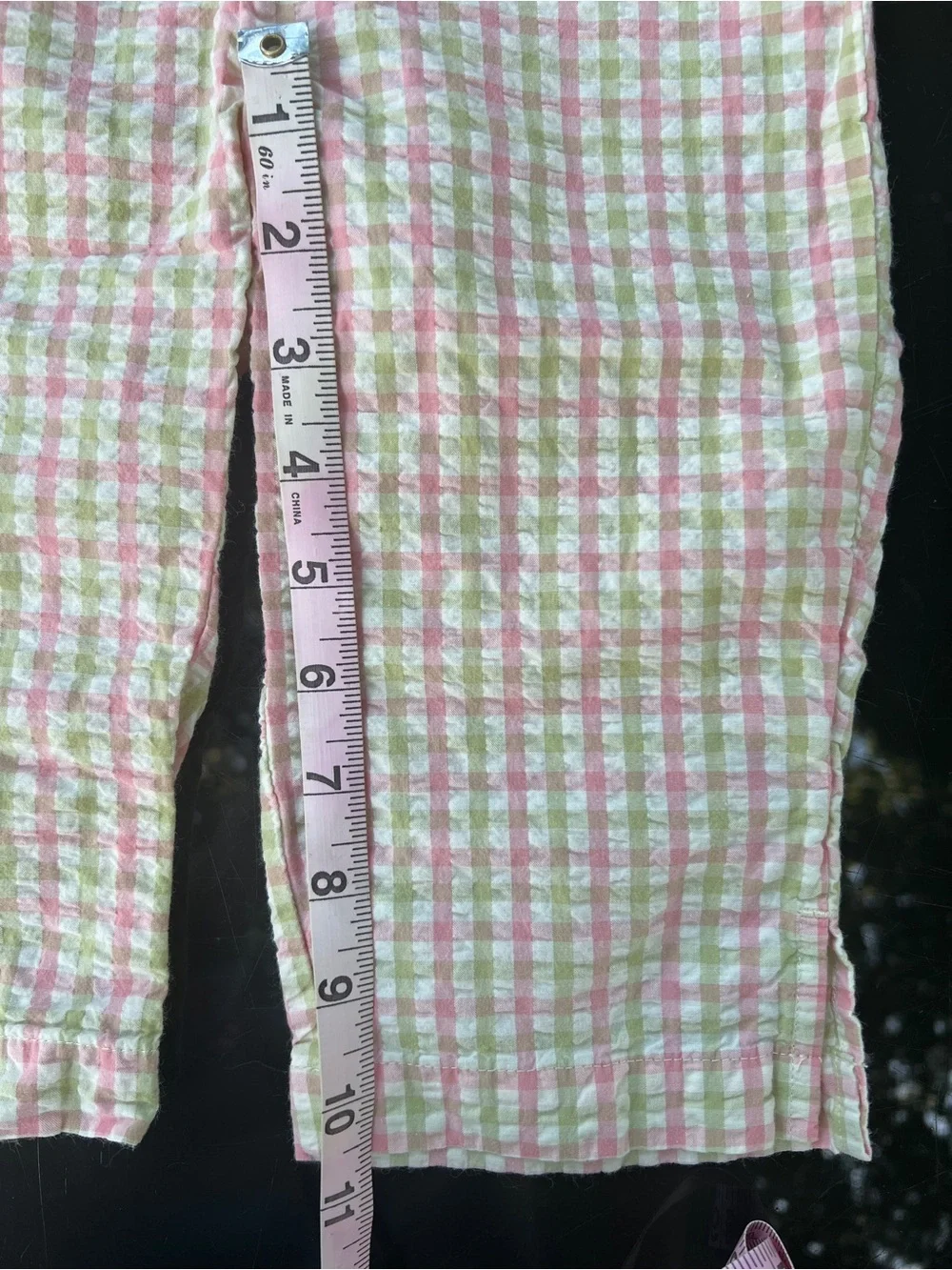 VTG Y2K Gymboree Girls Size 4 2pc Pink Top & Plaid Seersucker Pants Set Lollipop